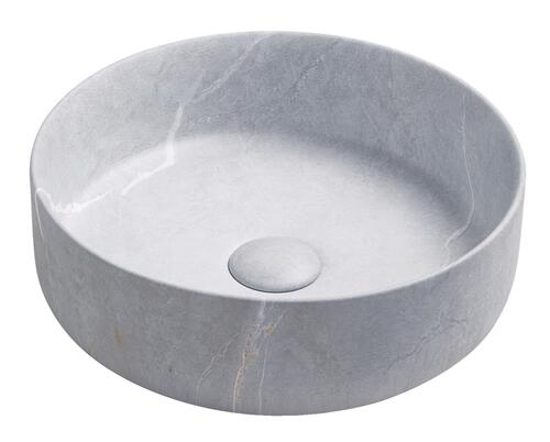 Vasque ronde à poser NAMI en céramique Ø34,6 x H. 11,4 cm - Béton